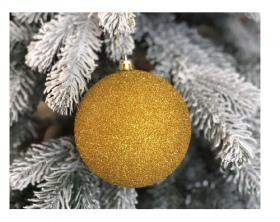 Кулька новорічна БЛИСК d10см золото ціна за шт х6шт 15204