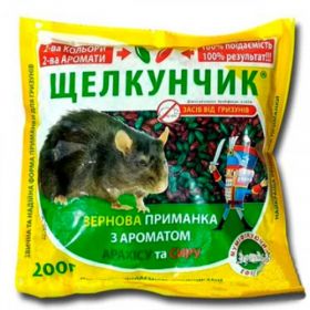- Засіб від гризунів ЩЕЛКУНЧИК, 200 г (зерно, сир+арахіс)  15238