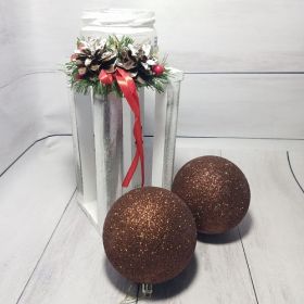Кулька новорічна БЛИСК d10см коричнева (шваб) х6шт 17922