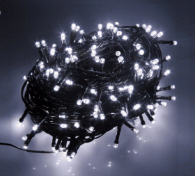 Гірлянда Вулична 100 LED, 8м,  чорний каучук 3,3мм, білий+FLASH 1431-030 38841